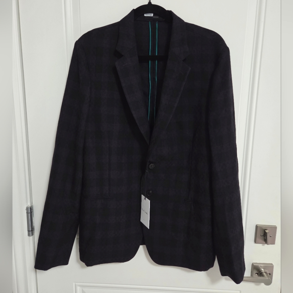 NWT - Paul Smith Men's Soho Fit 100% Wool Checked Blazer -Made In Italy-US 42R/L